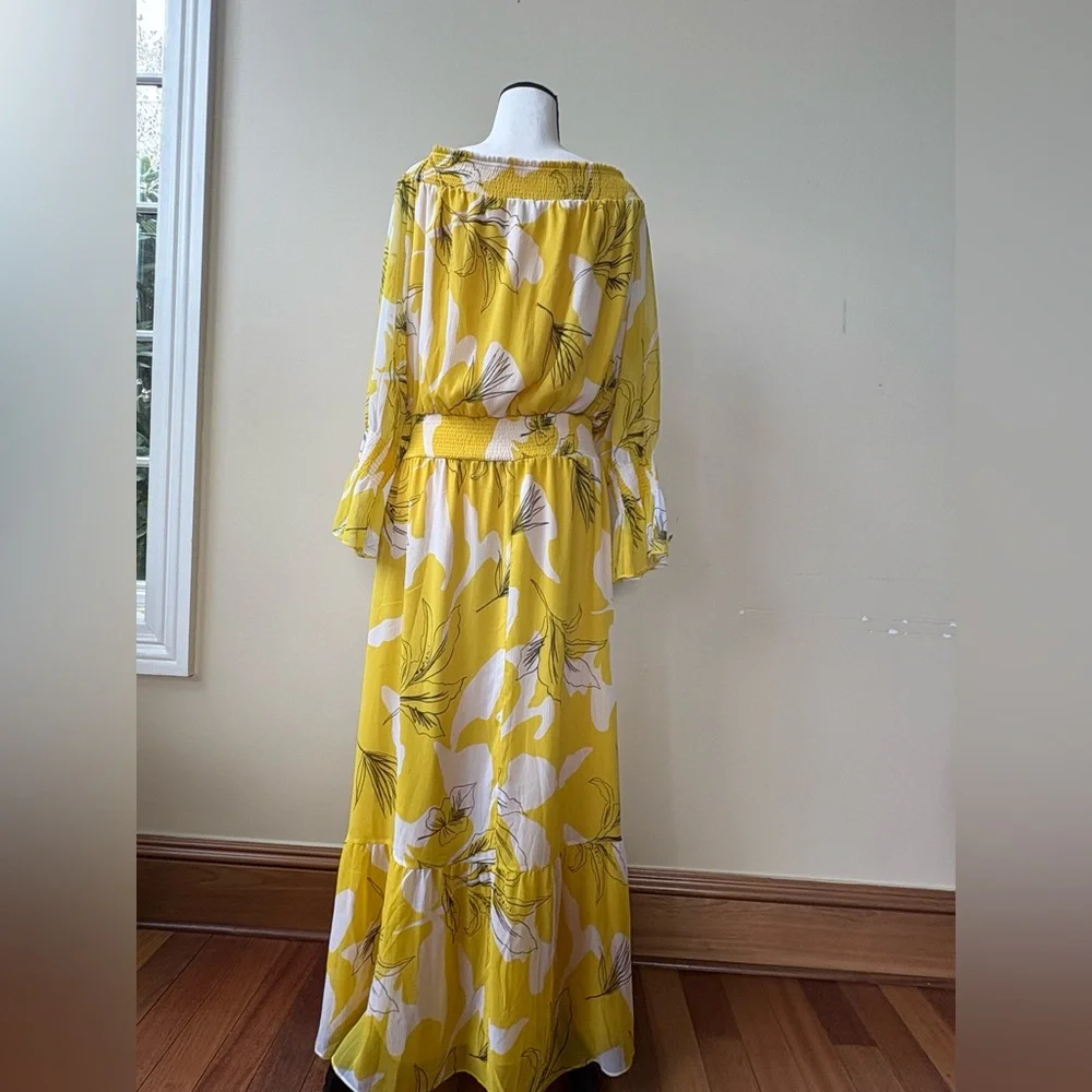 NWOT - Chico's - Yellow and White Floral Maxi Dress - SIZE 14 - Picture 10 of 16